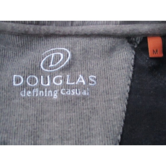 Douglas Defining Casual 1/2 Zip Sweater Mens M Blue/Grey Stripes Cotton Corduroy - Picture 9 of 12